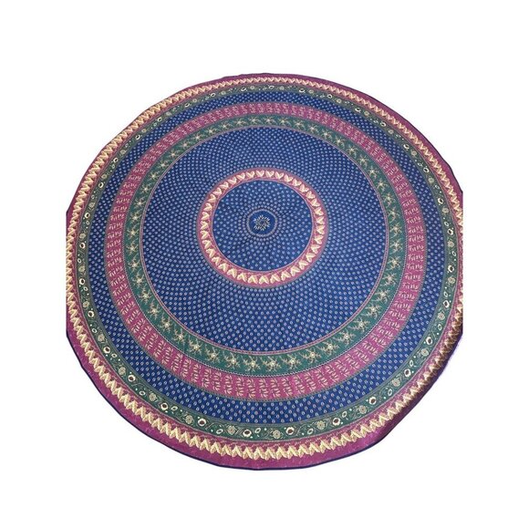 Boho Chic Mandala Indian Cotton Round Tablecloth - Picture 3 of 7